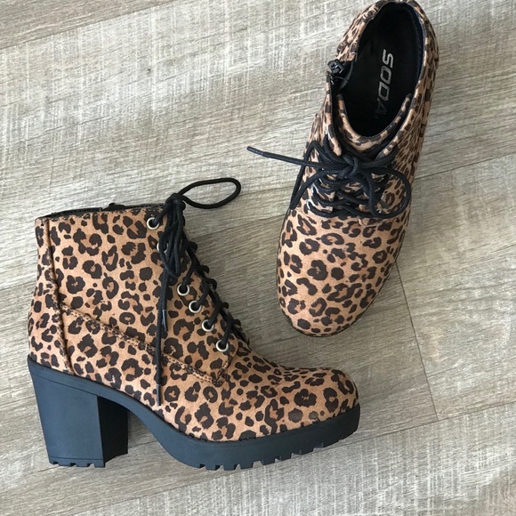 Soda Cheetah Military Lace-up Lug Combat Boot 6.5 - Picture 4 of 8